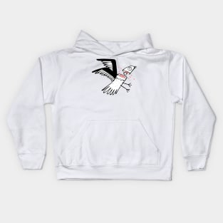 Beheaded bird vector illustration Kids Hoodie